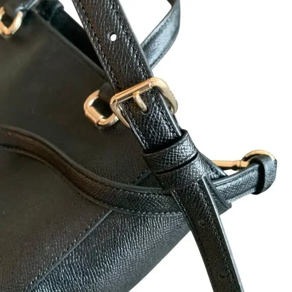 Coach Alice Crossgrain Leather Satchel Crossbody Bag Zip Up Double Handles Black - Picture 10 of 13